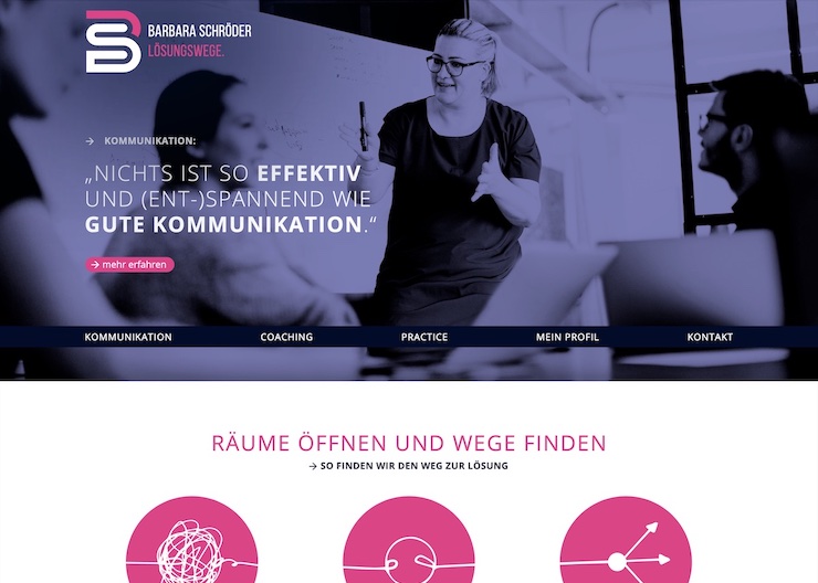 Screenshot der Website von Barbara Schröder.