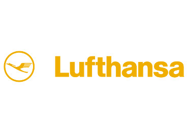 Logo der Lufthansa vor weißem Hintergrund.