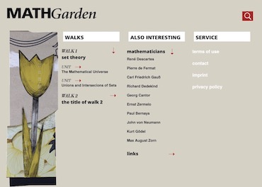 Screenshot der Website von MathGarden.