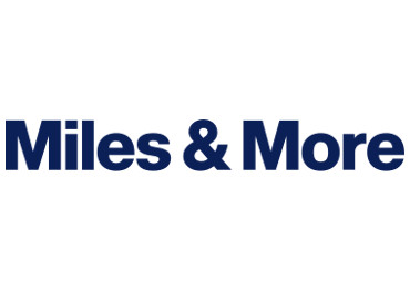 Logo von Miles & More Lufthansa vor weißem Hintergrund.